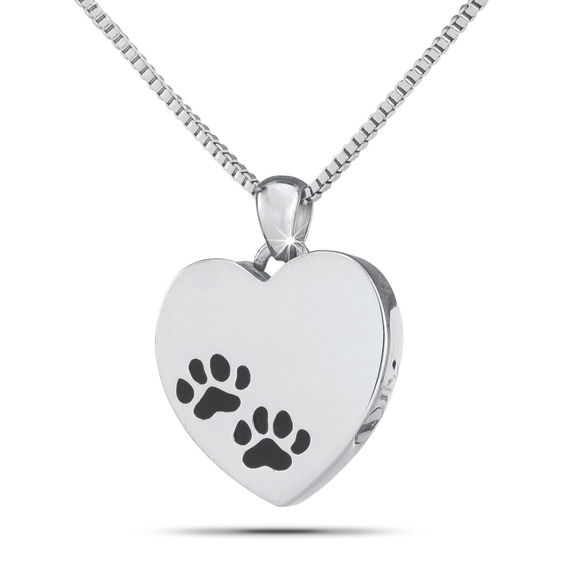 Paw Print Heart Silver Keepsake